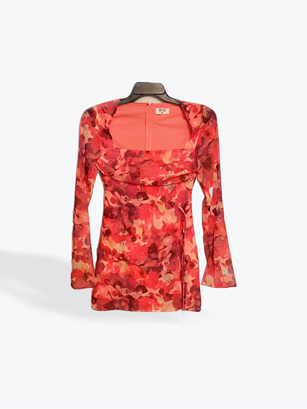 Beginning Boutique Red Floral Long-Sleeve Dress